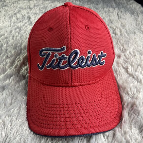 Titleist Hat Cap Mens Small-Medium Red Navy White Golf Preppy Classic Sporty - Picture 2 of 10
